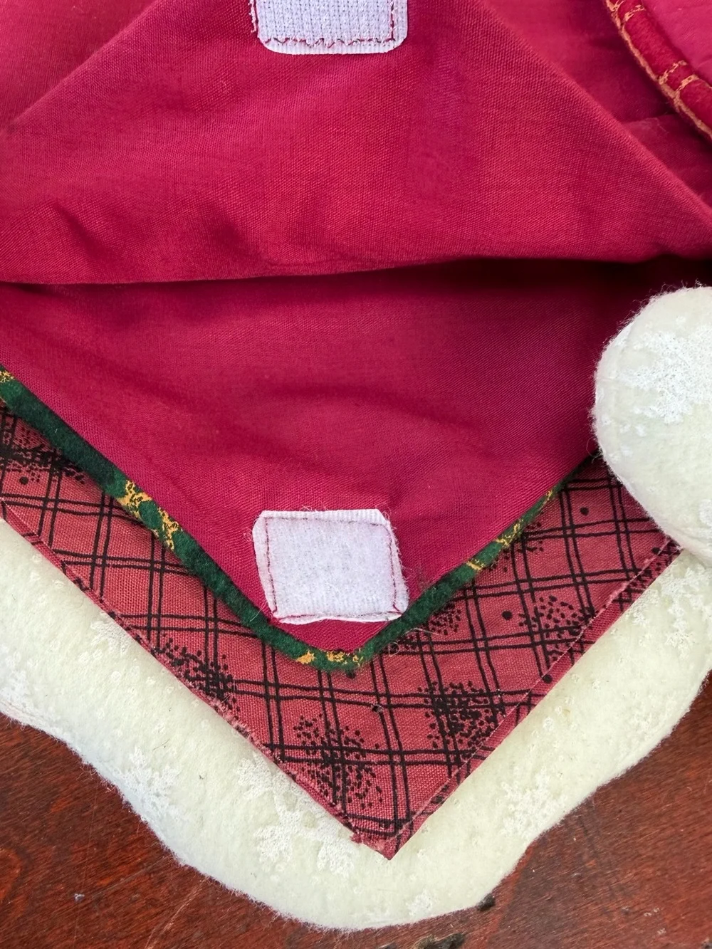 Set of Finished Handmade Felt Appliqué Christmas Stockings